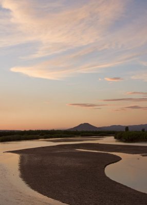 Sunset over the Rio Grande at Mesilla, NM