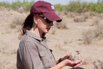 Dr. Christa Slaton, Dean of Arts and Sciences, visiting the Archaeology field school