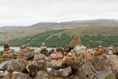 Modern 'cairns' built along road to Skye