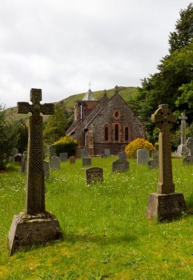 Village church and burial ground near Ullswater