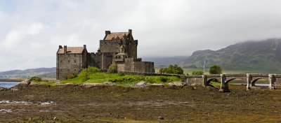 Eilean Donan Castle at low tide