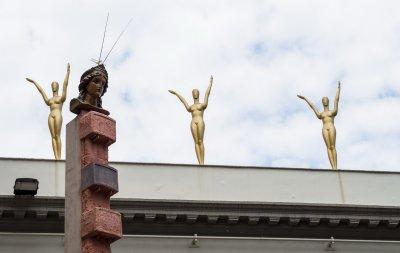 On the roof of the museum
