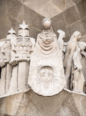 Sagrada Familia - Depiction of the Passion of Christ above front entrance