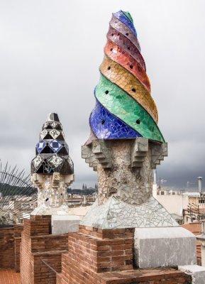 Palau Guell - roof chimneys and vents
