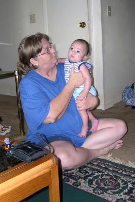 My sister, Vicky with her grandson, Keanu Joseph Evans