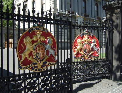 Gates to the former Royal Mint in William Street