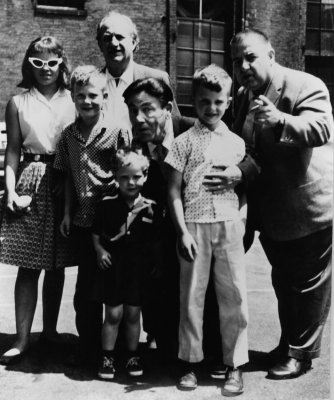 Cousins Mary, Charlie, Chris and Alan Cooper with the 3 Stoogies, Boston 1960
