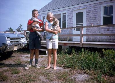  1966: Danny and Caroline Bell at the Chappy house in.