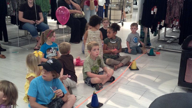 Shopping for school clothes (magic show)