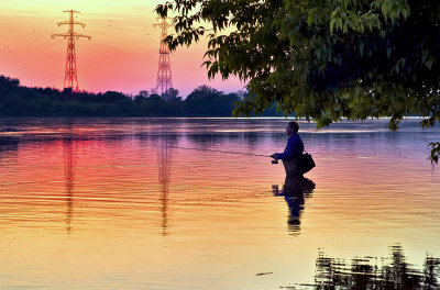 Sunset on Vistula River