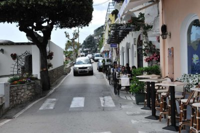 The narrow streets of Positano