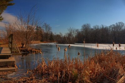 Pond Freezing over in HDR<BR>January 6, 2012