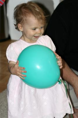 Emma with balloon