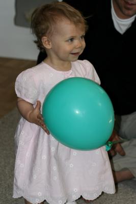Emma with balloon