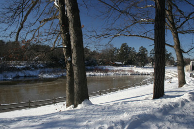 Snow at Pond<BR>January 3, 2008