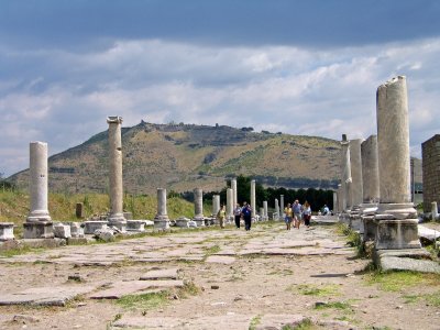 John of Patmos from this vantage point could see the smoke coming from the Temple.  He wrote to the Christians not to eat meat sacrificed to idols