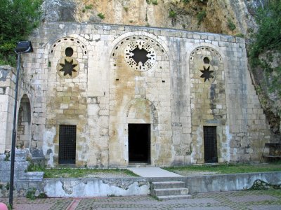 This front was build by the Crusaders in the 1200's. However caves like these above the city of Antioch were the only places the Apostles could gather in secret and preached the message of man  named Jesus from Nazareth. Around 40 A.D they began calling themselves Christians. 