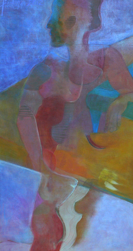 dyptich2 mujer,36 x 20 acrylic on wood, 2012