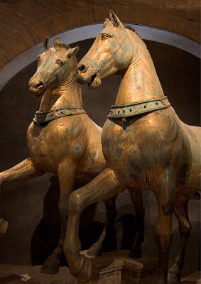 Original bronze horses (now in the Basilica Museum) dating from 2nd or 3rd C