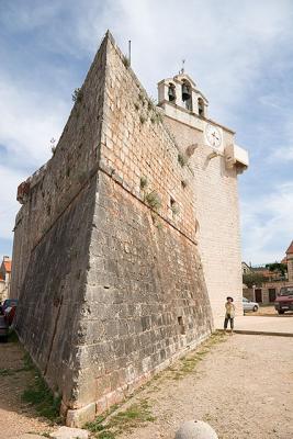 St. Mary's Church (1580), fortified to resist attacks from pirates and the Turks, Vrboska