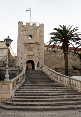 Tha Land Gate through the walls, Korčula Town
