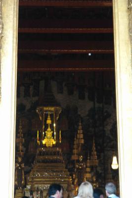 Wat Phra Kaew - this is the Emerald Buddha, taken from outside the doorway, while taking shot of doorway