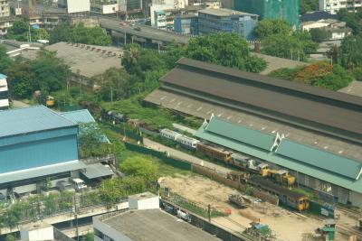 View from Hotel of train yard