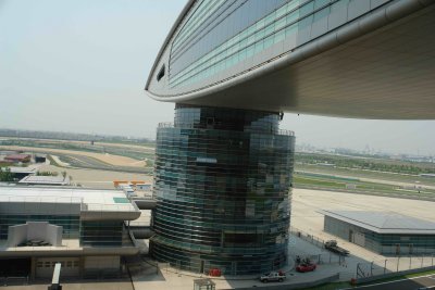 Media Center and finish line