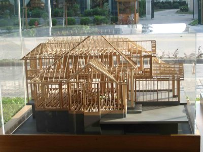 Model wood frame house