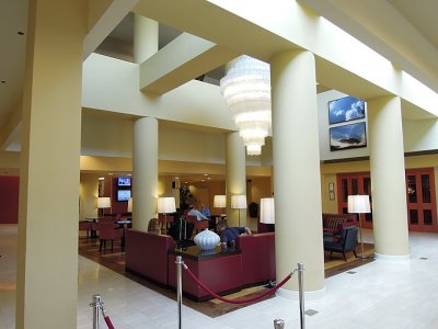 Entrance of the mariott hotel at Newark Airport