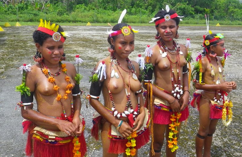 Girls at Losuia Airport