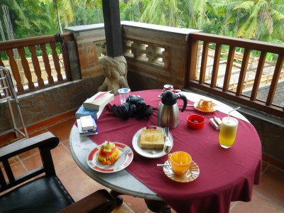 Breakfast on my private terrace at Oka Wati