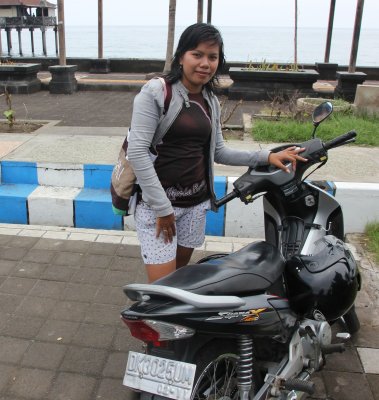 Sri and her bike