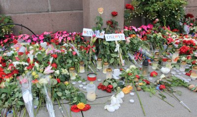 In front of the Storting. (Parliament)