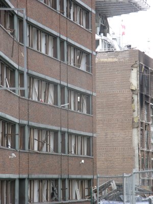 Damaged goverment buildings.