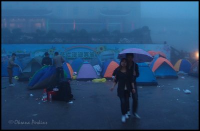 Tent city, morning after