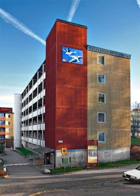 Konstverk på husgavlar i Husby