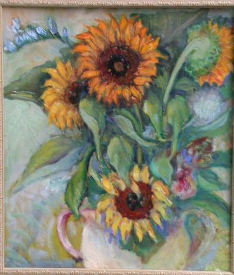 Sunflowers2, oil  14x14