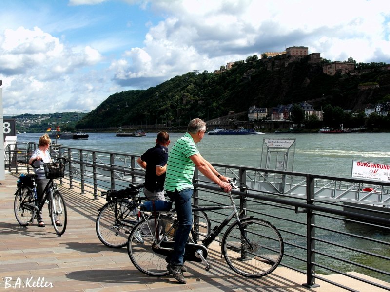 Radfahrer am Rhein