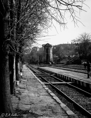 At the railway station..