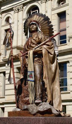 Chief Washakie's statue outside the state Capitol building