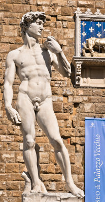A reproduction of Michelangelo's statue David
