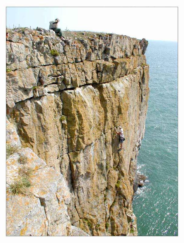 Climber alone on the Sea Wall *