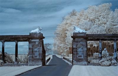 The Gates to Blagdon Hall . . . *