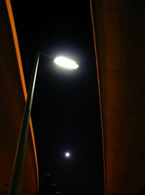 highway junction, lamp, moon & smokestacks *