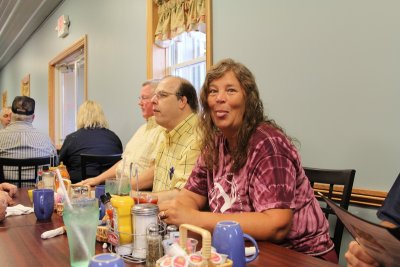 Scott McRee, Kathie Bradish Hendrickson at Robin's Nest Restaurant for breakfast