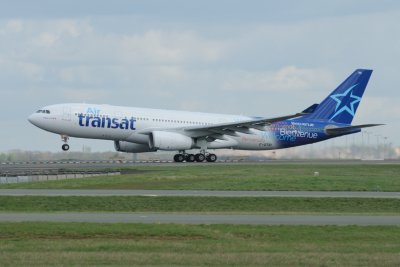 Air Transat Airbus A330-200 C-GTSI new Bienvenue livery'
