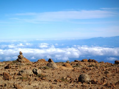 Cairn and boulders