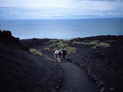 Descending on lava soil