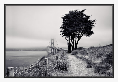 High Winds and Fog over Golden Gate Bridge